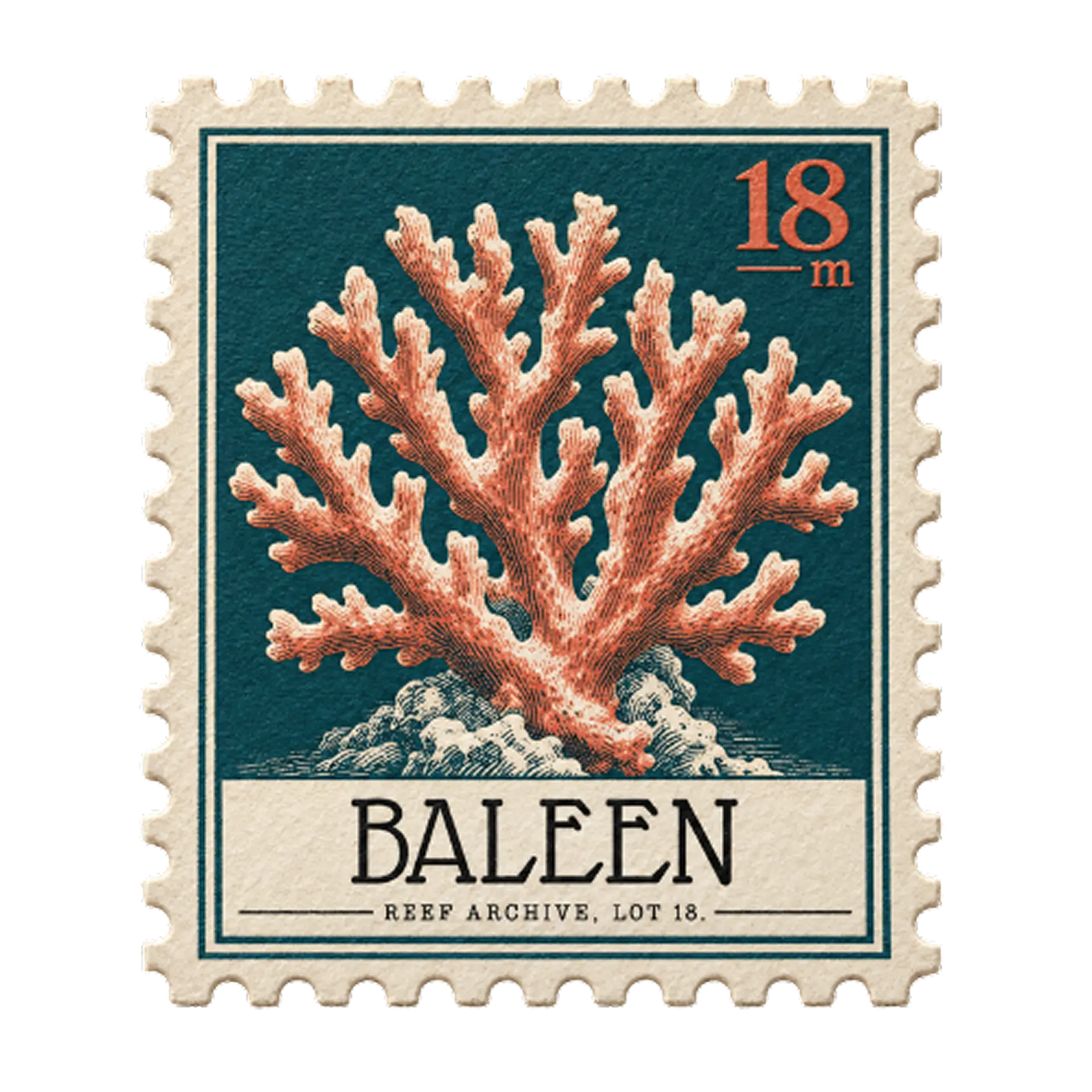 Coral specimen stamp